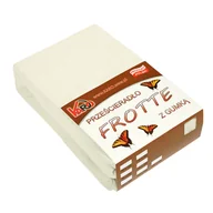 Prześcieradła - Prześcieradło frotte z gumką KARO 200x220 cm, ekri 002 grube 200g/m2 - miniaturka - grafika 1
