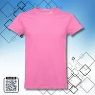 Koszulki męskie - T-Shirt Koszulka uniwersalna bez nadruku różowa róż orchidei rozmiar XL 100% bawełna - miniaturka - grafika 1