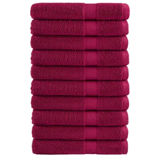 vidaXL Ręczniki premium SOLUND 10 szt., bordowe, 100x200 cm, 600 g/cm² - Ręczniki - miniaturka - grafika 1