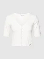 Koszulki i topy damskie - T-shirt z listwą guzikową model ‘MEADOW’ - miniaturka - grafika 1