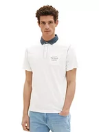 Koszulki męskie - TOM TAILOR Męska koszulka polo, 1038533, biała, XXL, 10332 – Off White, XXL - miniaturka - grafika 1
