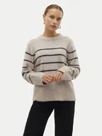 Swetry damskie - Vero Moda Sweter Flawless 10320487 Beżowy Loose Fit - miniaturka - grafika 1