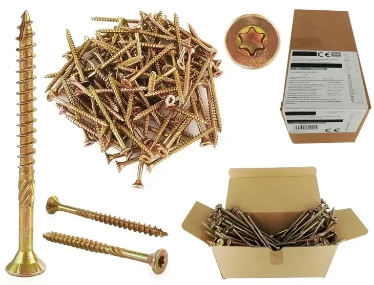 Wkręty Ciesielskie Do Drewna Stożkowe 6x120 Torx 100 Szt Az