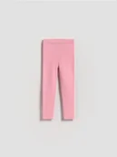 Bluzy dla dziewczynek - Reserved - Dzianinowe legginsy z wiskozą - różowy - miniaturka - grafika 1