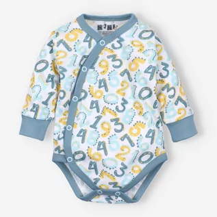 Body dla niemowląt - Body kopertowe COLOUR NUMBERS z bawełny organicznej dla chłopca-68 - grafika 1
