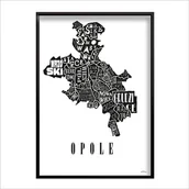 Obrazy i zdjęcia - Mapa - OPOLE plakat czarno biały - miniaturka - grafika 1