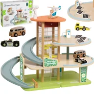 Tory, garaże, parkingi - CLASSIC WORLD Drewniany 3 Poziomowy Garaż XL z Windą "Eko Strefa" - miniaturka - grafika 1
