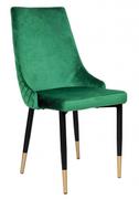 Krzesła - Krzesło welurowe VERMONT ciemnozielone Velvet - miniaturka - grafika 1