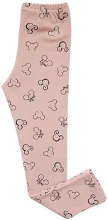 Legginsy GETRY dla dziewczynki print w MYSZKI bawełniane wygodne REVAJ 140 Pudrowy Róż - Legginsy - miniaturka - grafika 1