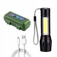 Latarki - Mała Latarka Taktyczna Kieszonkowa Usb Led Xpe Cob - miniaturka - grafika 1