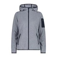 Kurtki damskie - CMP - damska kurtka Knit-Tech ze stałym kapturem, B.Blue-Biały, 40 - miniaturka - grafika 1