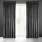 Zasłony - Eurofirany Zasłona welwet Melanie na taśmie 140x270 Czarna ex-zas-melanie-czar-140x270-t - miniaturka - grafika 1