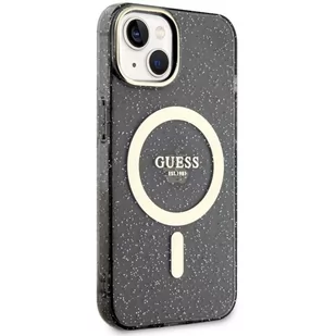 Guess GUHMP14SHCMCGK iPhone 14 6.1" czarny/black hardcase Glitter Gold MagSafe - Etui i futerały do telefonów - miniaturka - grafika 4