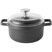 Rondle - BergHOFF Gem garnek do gotowania z pokrywką szklaną, powłoka zapobiegająca przywieraniu, przeznaczony do płyt indukcyjnych, 20 cm, czarna 2307309 - miniaturka - grafika 1