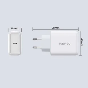 Ugreen szybka ładowarka sieciowa USB Typ C 45 W PD Power Delivery biały (60464) - Ładowarki do telefonów - miniaturka - grafika 6