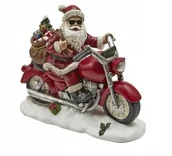 Ozdoby bożonarodzeniowe - Figurka Mikołaj na motorze 20x25x11 żywica poliestrowa - miniaturka - grafika 1