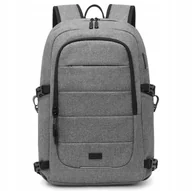 Torby na laptopy - Plecak Studencki dla Informatyka z USB C na Laptopa 15,6 Męski Szary Etro - miniaturka - grafika 1