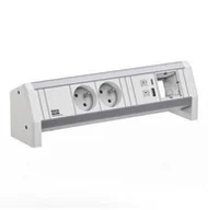 Gniazdka elektryczne - BACHMANN DESK 2xUTE 1xUSB A/C 22W 1xCM GST18 RAL9010 - miniaturka - grafika 1