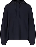 Swetry damskie - Gerry Weber Damska bluza z kapturem z delikatnej dzianiny, rękawy balonowe, długi rękaw, sweter z długim rękawem, okrągły dekolt, jednokolorowa, grantowy, 36 - miniaturka - grafika 1