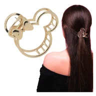 Ozdoby do włosów - Klamra do Włosów Złota Duża Spinka Myszka Metalowa Lekka i Wytrzymała - miniaturka - grafika 1