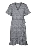 Sukienki - VERO MODA Sukienka damska VMHENNA 2/4 WRAP Frill Dress WVN NOOS, Ombre Blue/Aop: mini Henna Vic, XL - miniaturka - grafika 1