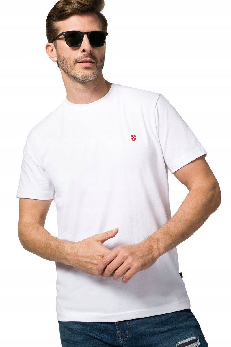 Koszulka T-shirt Męska Bawełniana Biała z Haftem Próchnik PM2 5XL