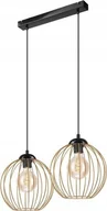 Lampy sufitowe - Lampa wisząca Lamkur Lamkur Zoya 45399 lampa wisząca zwis metalowa loft klatka 2x60W E27 czarna/złota - miniaturka - grafika 1