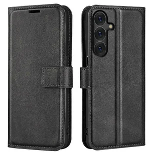 Do Samsung Galaxy S25 Stand Case Skórzany Pokrowiec na Telefon Z Teksturą Cielęcia Odporny na Zarysowania - Wielobarwny Black - Etui i futerały do telefonów - miniaturka - grafika 1