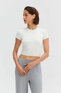 Body - Saint Body bluzka damska kolor beżowy gładka SB.574 - miniaturka - grafika 1