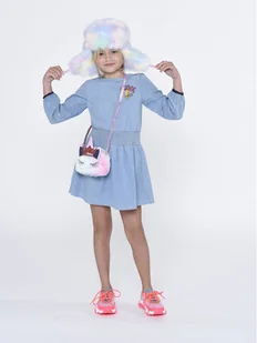 Billieblush Sukienka codzienna U12779 Niebieski Regular Fit - Sukienki i spódniczki dla dziewczynek - miniaturka - grafika 1