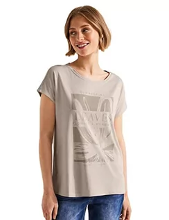 Koszulki i topy damskie - Street One Damska koszulka letnia z nadrukiem, Gładki kamień piaskowy, 42 - grafika 1