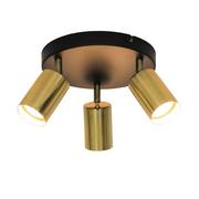 Lampy sufitowe - Zuma Line Loftowa LAMPA sufitowa VILA GU13013C-3R regulowana OPRAWA metalowe reflektorki czarne złote GU13013C-3R - miniaturka - grafika 1