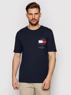 Koszulki męskie - Tommy Hilfiger T-Shirt Back Patch MW0MW17709 Granatowy Regular Fit - grafika 1