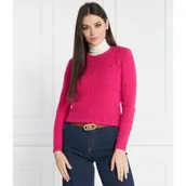 Swetry damskie - POLO RALPH LAUREN Wełniany sweter JULIANNA | Slim Fit | z dodatkiem kaszmiru - miniaturka - grafika 1