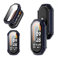 Akcesoria do smartwatchy - Etui 2w1 + szkło Vanfone do Xiaomi Mi Band 8, granatowe - miniaturka - grafika 1