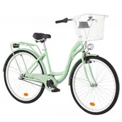 Rowery - Rower miejski INDIANA Moena S3B 28 cali damski Miętowy + Koszyk na rower VÖGEL VKS-102WH Stalowy - miniaturka - grafika 1