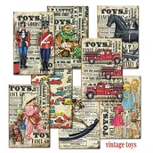 Dekoratorstwo - Zestaw papierów ozdobnych MINI 24 szt. Vintage toys - miniaturka - grafika 1