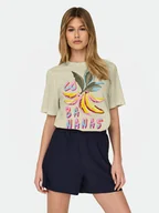 Koszulki i topy damskie - ONLY T-Shirt Bilins 15320615 Żółty Regular Fit - miniaturka - grafika 1