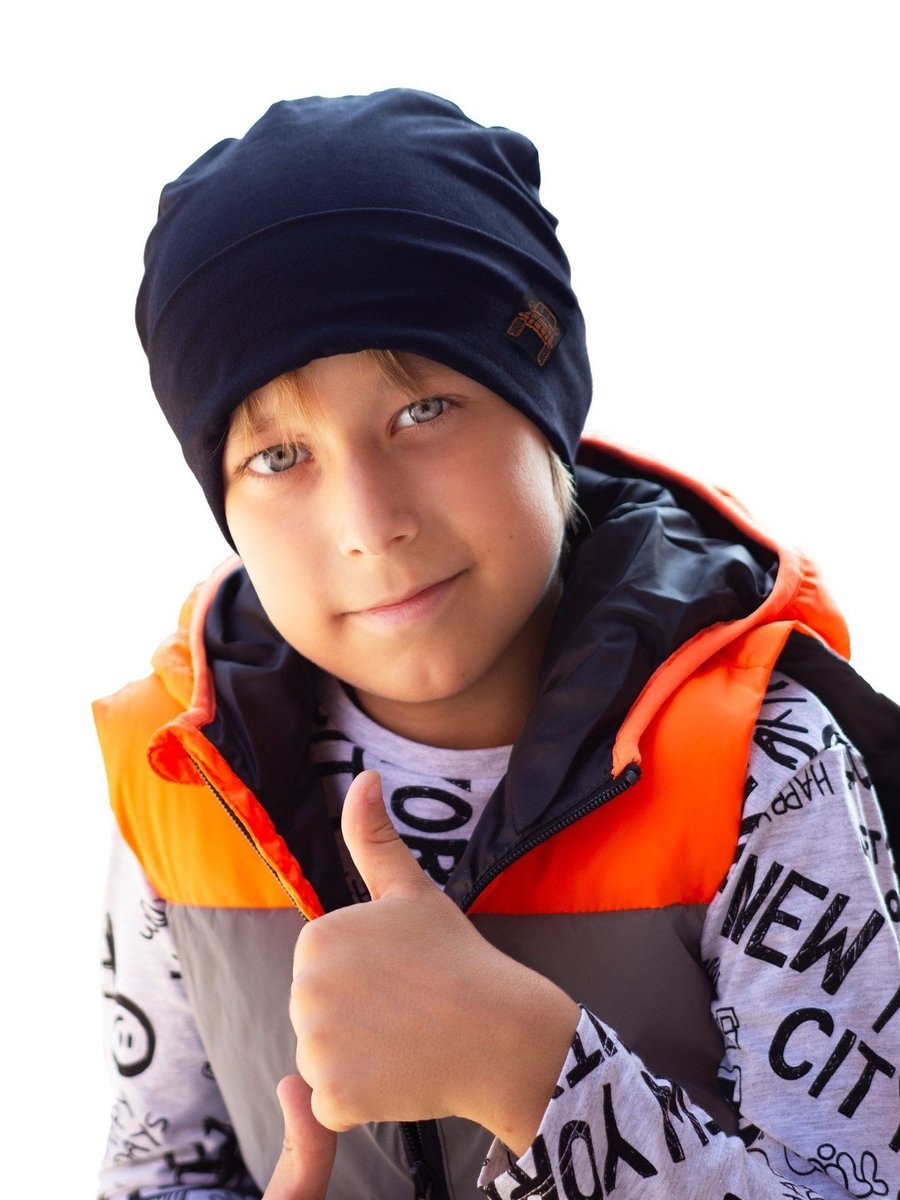 Czapka przejściowa bawełniana chłopięca jeep granatowa 42-44 YOCLUB