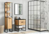 Meble łazienkowe - Zestaw industrialnych mebli łazienkowych z umywalką 80 cm - Favero 2Q - miniaturka - grafika 1