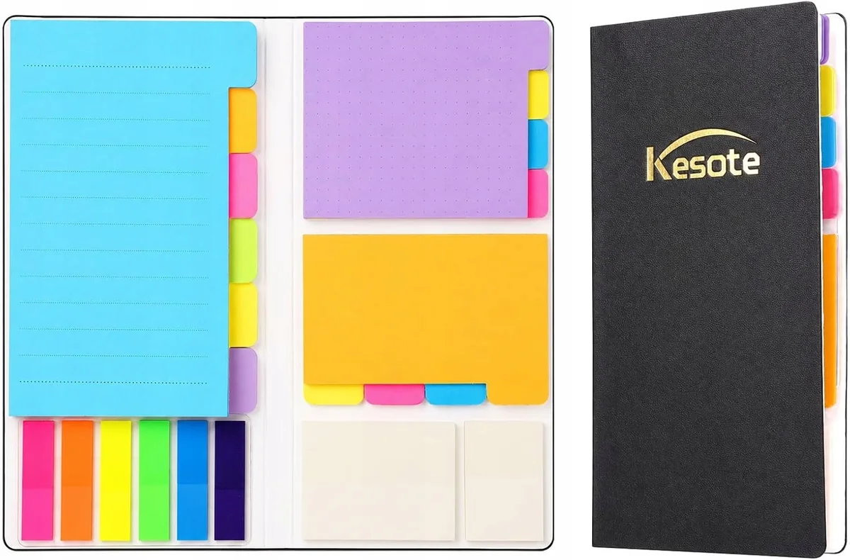 KARTECZKI SAMOPRZYLEPNE 410 SZTUK ZESTAW Z PRZEZROCZYSTYM ETUI ORGANIZER