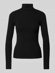 Golf o kroju slim fit z prążkowanej mieszanki wiskozy model ‘MIRA’ - Swetry damskie - miniaturka - grafika 1