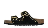 Klapki i japonki męskie - Birkenstock Arizona Rivet Border Black - miniaturka - grafika 1