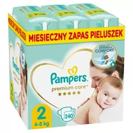 Pieluchy - Pampers Premium Care 2 MINI 240 szt 3-6 kg) ZAPAS NA MIESIĄC pieluchy jednorazowe - miniaturka - grafika 1