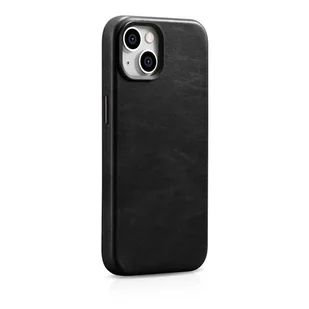 iCarer Oil Wax Premium Leather Case skórzane etui iPhone 14 magnetyczne z MagSafe czarny (WMI14220701-BK) - Etui i futerały do telefonów - miniaturka - grafika 5