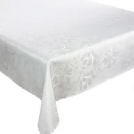 Obrusy i serwetki - Obrus Plamoodporny Kwiaty 3329 Biały Okrągły-śr. 160 cm - miniaturka - grafika 1
