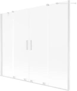 Mexen Velar Duo parawan nawannowy 2-skrzydłowy rozsuwany 180 x 150 cm, szron, biały - 896-180-000-32-20 - Parawany nawannowe - miniaturka - grafika 1