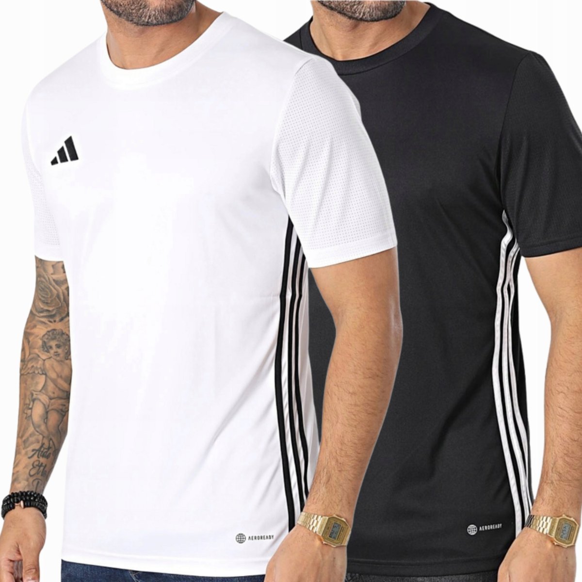 Zestaw Męski Adidas Komplet Biała + Czarna Koszulka T-shirt R. M