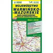 Województwo warmińsko-mazurskie mapa samochodowa 1:220 000 - Wydawnictwo Kartograficzne - Atlasy i mapy - miniaturka - grafika 1