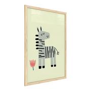 Obrazy i zdjęcia na płótnie - Obraz pastelowy „Zebra Jadzia” 60x40cm w ramie drewnianej naturalnej - miniaturka - grafika 1